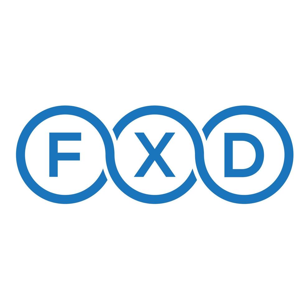 fxd-Brief-Logo-Design auf schwarzem Hintergrund. fxd kreative Initialen schreiben Logo-Konzept. fxd Briefdesign. vektor