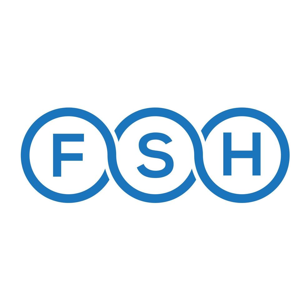 fsh-Brief-Logo-Design auf schwarzem Hintergrund. fsh kreative Initialen schreiben Logo-Konzept. fsh Briefdesign. vektor