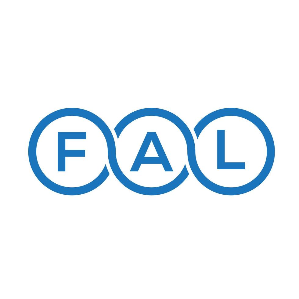 fal-Buchstaben-Logo-Design auf schwarzem Hintergrund. fal kreative Initialen schreiben Logo-Konzept. falsche Briefgestaltung. vektor