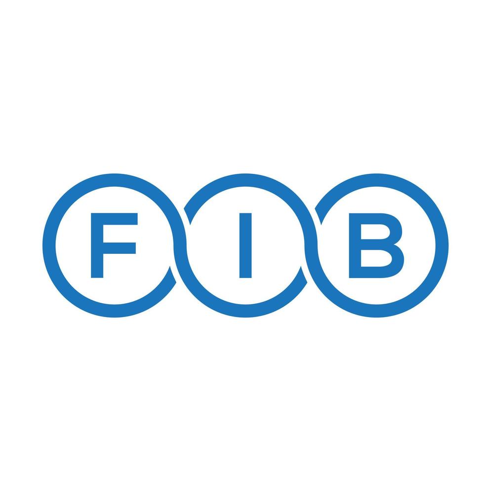 Fib-Brief-Logo-Design auf schwarzem Hintergrund. fib kreative Initialen schreiben Logo-Konzept. Fib-Buchstaben-Design. vektor