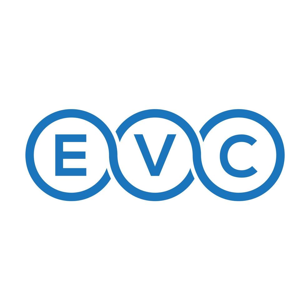 Evc-Brief-Logo-Design auf schwarzem Hintergrund. evc kreative Initialen schreiben Logo-Konzept. evc Briefgestaltung. vektor