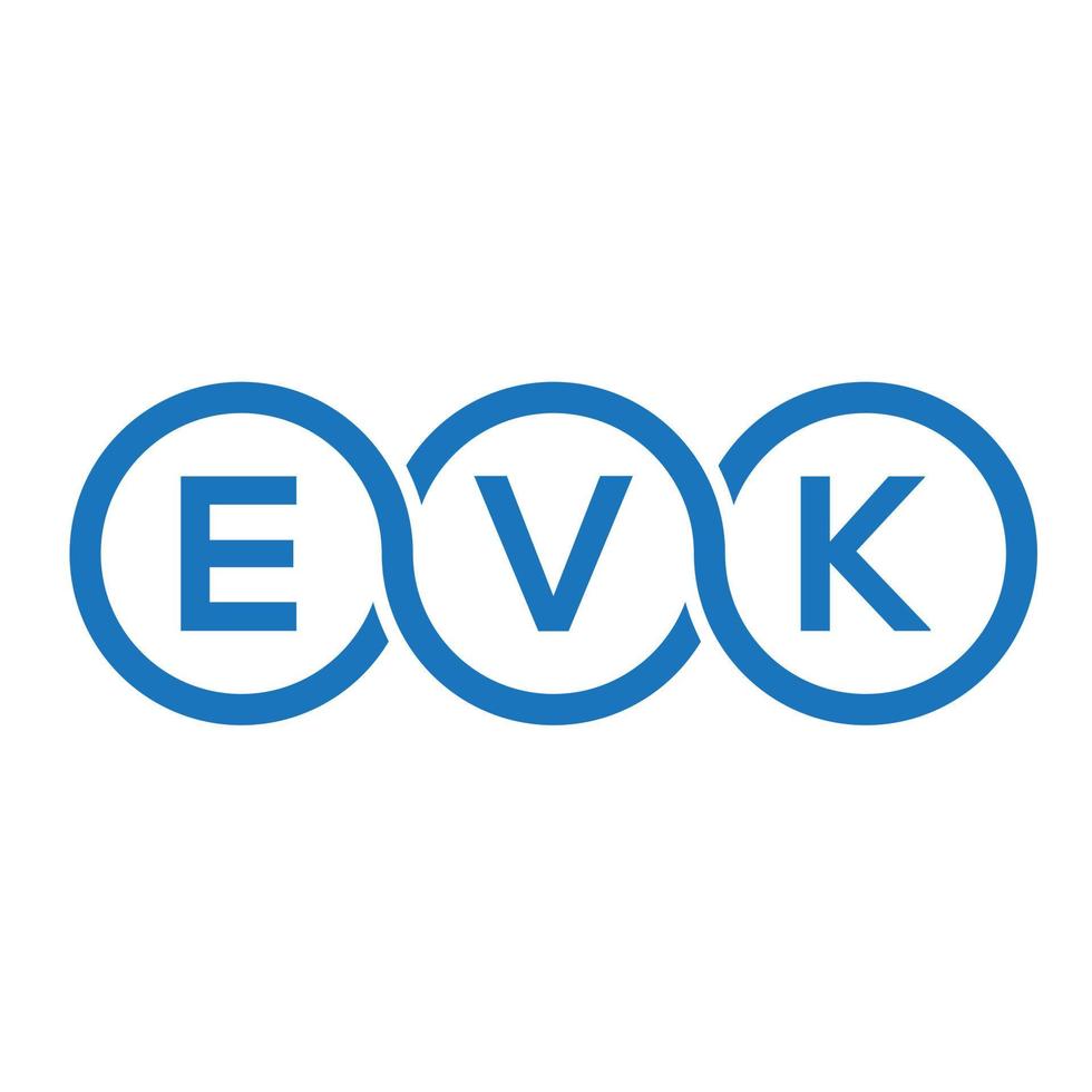 Evk-Brief-Logo-Design auf schwarzem Hintergrund. evk kreatives Initialen-Brief-Logo-Konzept. evk Briefgestaltung. vektor