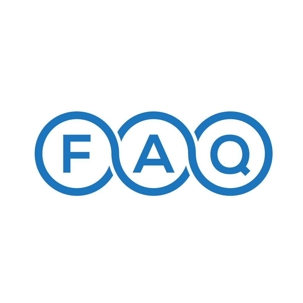 faq brev logotyp design på svart bakgrund. faq kreativa initialer brev logotyp koncept. faq brev design. vektor