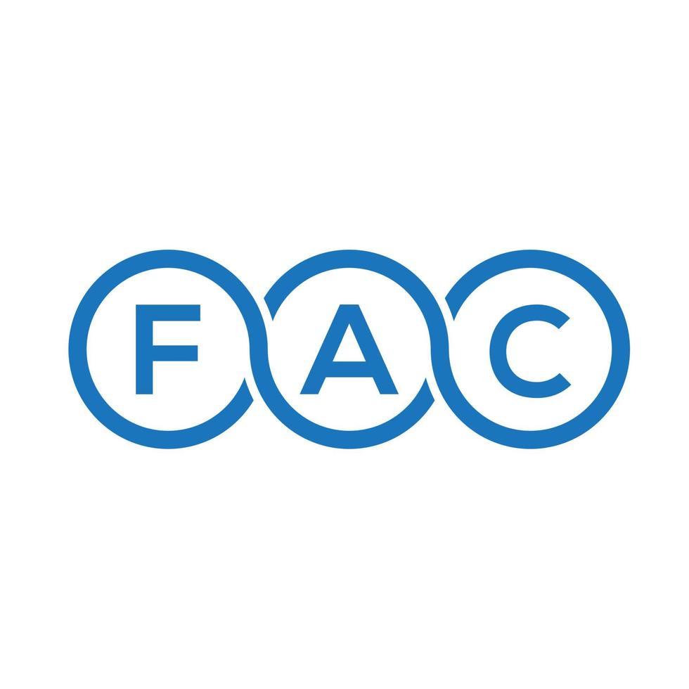 fac-Buchstaben-Logo-Design auf schwarzem Hintergrund. fac kreative Initialen schreiben Logo-Konzept. fac Briefgestaltung. vektor