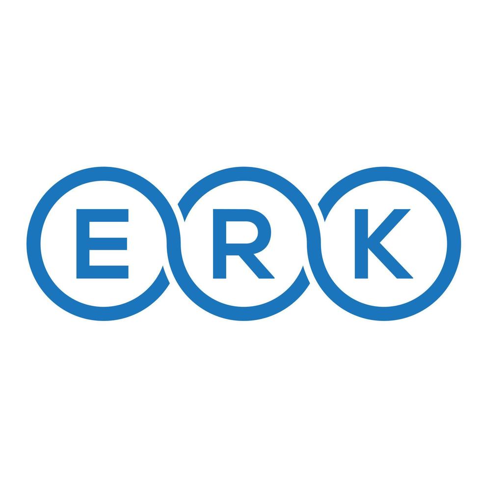 Erk-Buchstaben-Logo-Design auf schwarzem Hintergrund. erk kreative Initialen schreiben Logo-Konzept. Erk Briefgestaltung. vektor