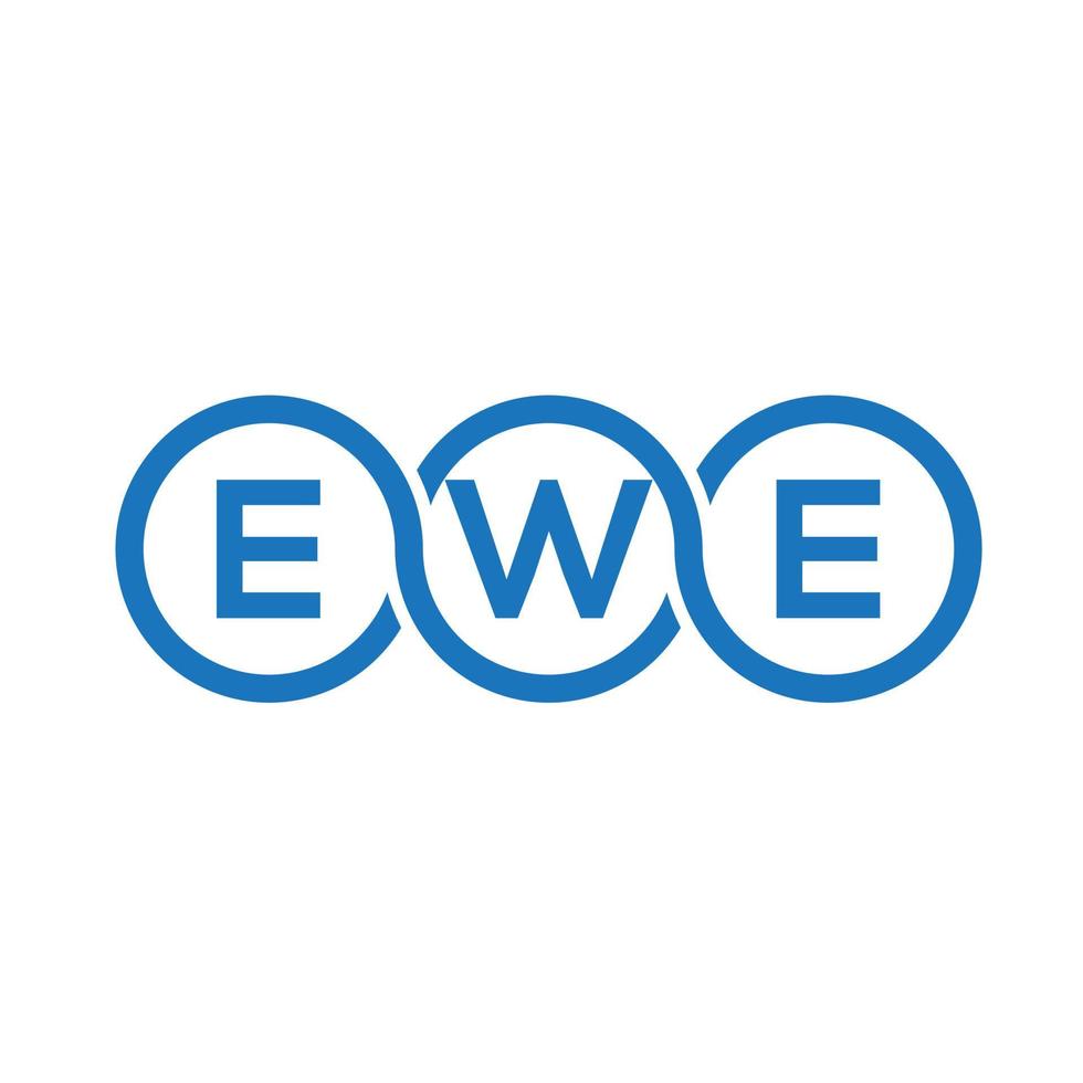 ewe-Brief-Logo-Design auf schwarzem Hintergrund. ewe kreative Initialen schreiben Logo-Konzept. ewe Briefgestaltung. vektor