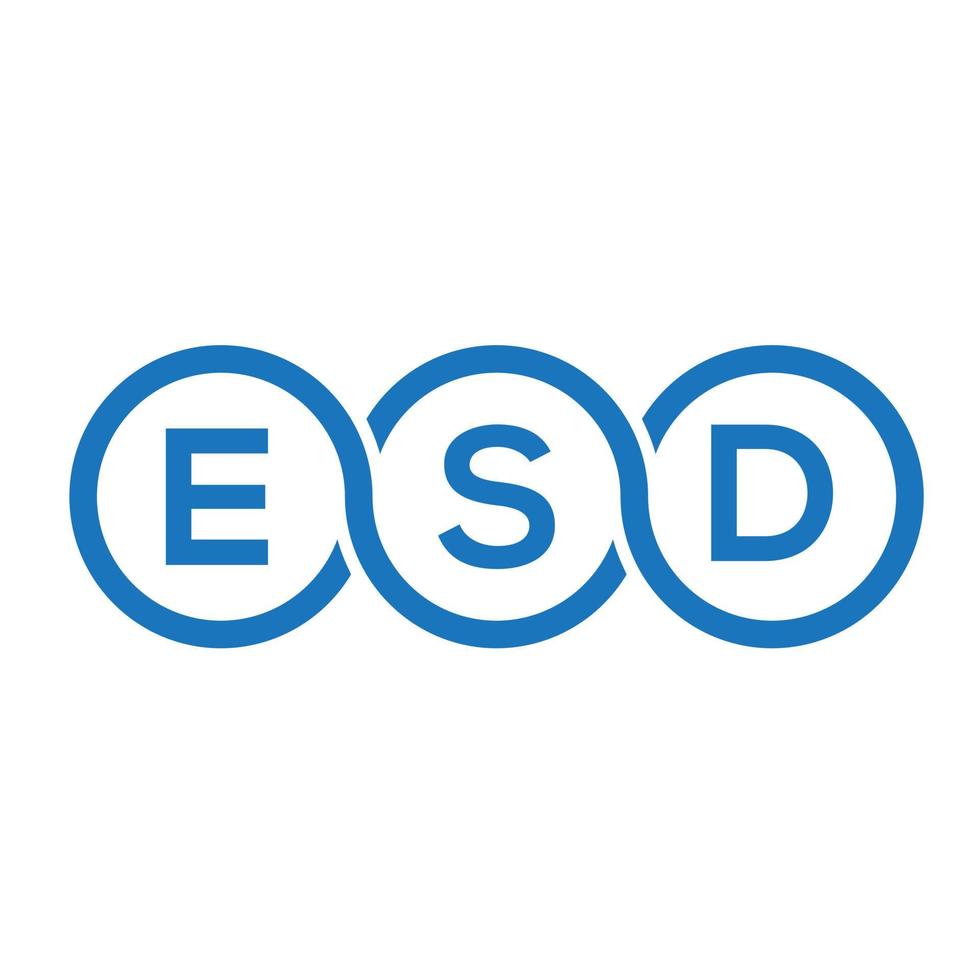 ESD-Brief-Logo-Design auf schwarzem Hintergrund. ESD kreatives Initialen-Buchstaben-Logo-Konzept. ESD-Briefgestaltung. vektor
