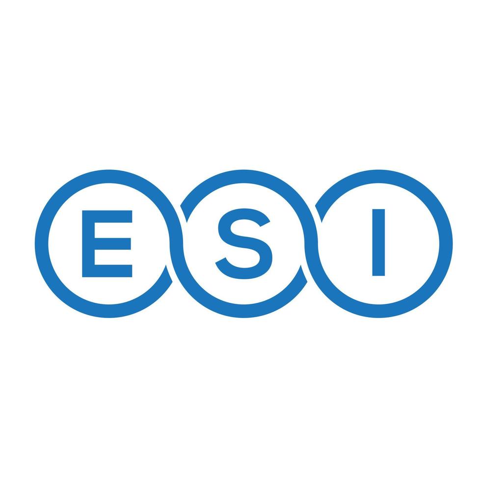 Esi-Brief-Logo-Design auf schwarzem Hintergrund. esi kreatives Initialen-Buchstaben-Logo-Konzept. Esi-Briefgestaltung. vektor