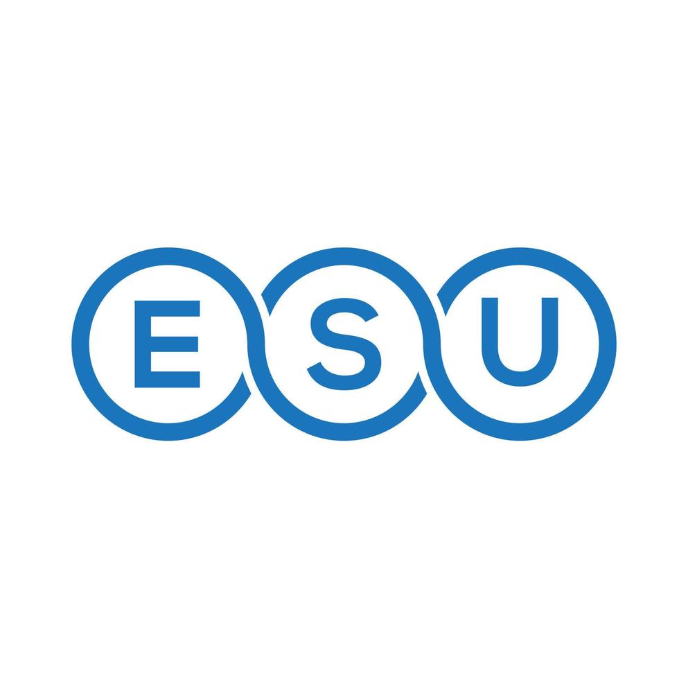 esu-Brief-Logo-Design auf schwarzem Hintergrund. esu kreative Initialen schreiben Logo-Konzept. Esu-Briefgestaltung. vektor