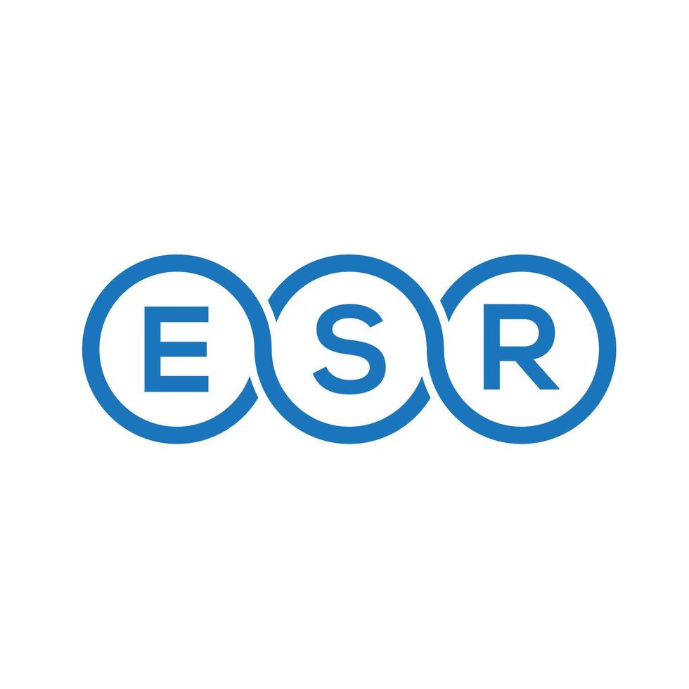 ESR-Brief-Logo-Design auf schwarzem Hintergrund. esr kreative Initialen schreiben Logo-Konzept. ESR-Briefgestaltung. vektor