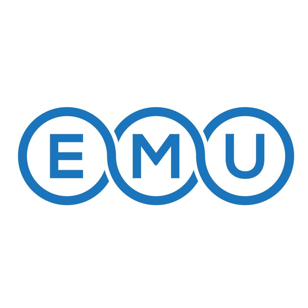 emu brev logotyp design på svart bakgrund. emu kreativa initialer brev logotyp koncept. emu bokstav design. vektor