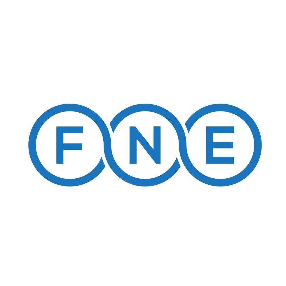 fne-Buchstaben-Logo-Design auf schwarzem Hintergrund. fne kreative Initialen schreiben Logo-Konzept. feine Briefgestaltung. vektor