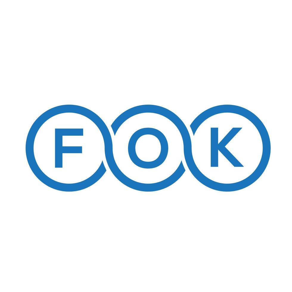 fok-Buchstaben-Logo-Design auf schwarzem Hintergrund. fok kreative Initialen schreiben Logo-Konzept. Fok-Buchstaben-Design. vektor