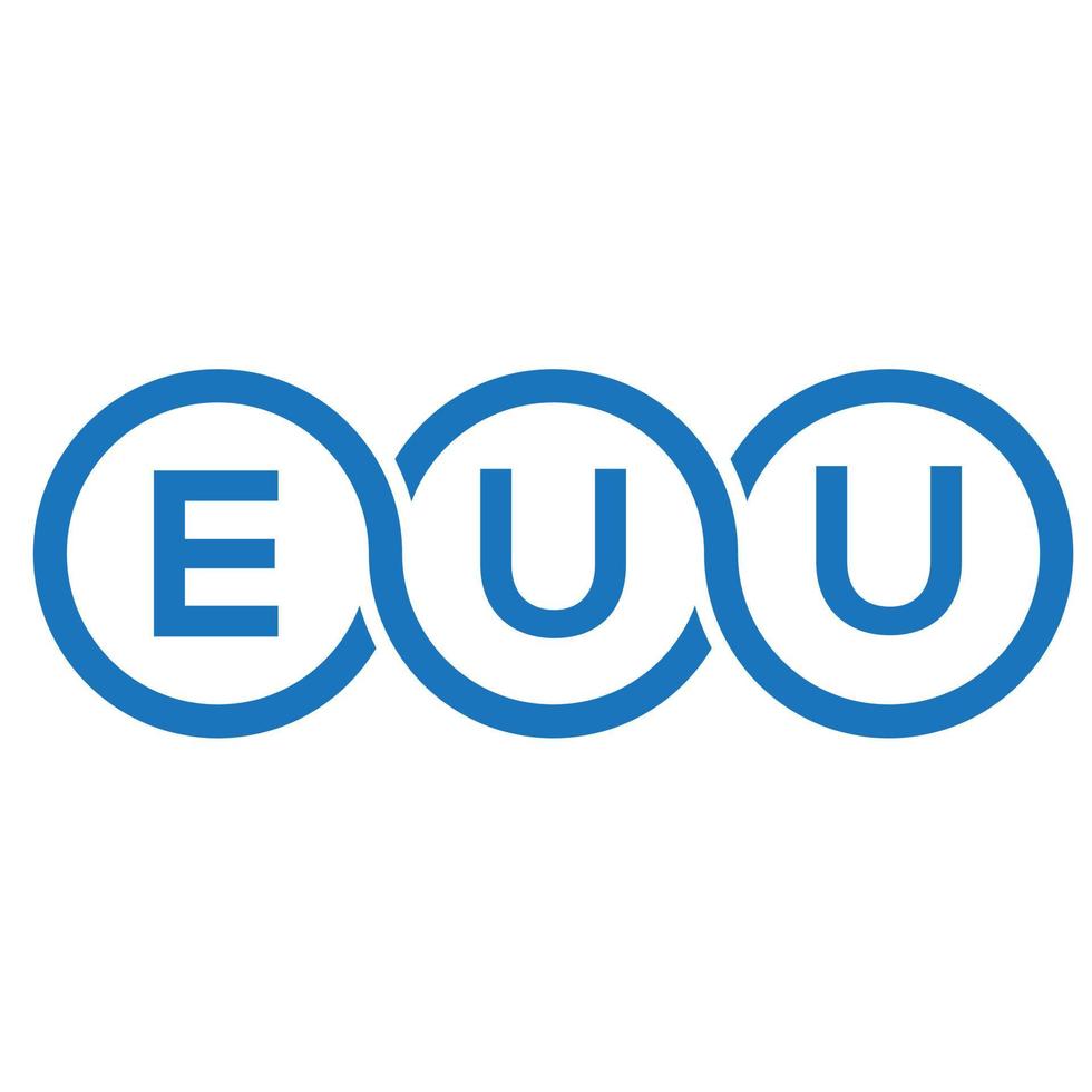 euu-Brief-Logo-Design auf schwarzem Hintergrund. euu kreative Initialen schreiben Logo-Konzept. euu Briefgestaltung. vektor