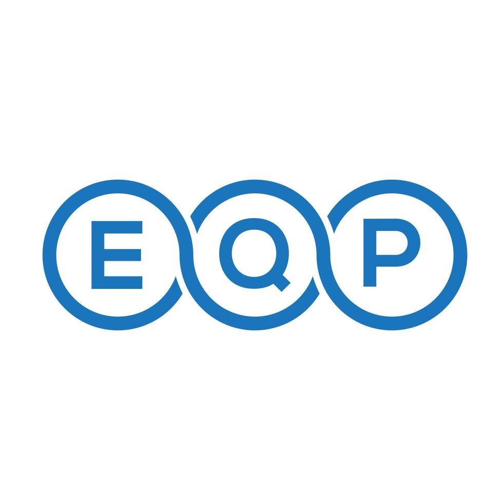 eqp-Brief-Logo-Design auf schwarzem Hintergrund. eqp kreative Initialen schreiben Logo-Konzept. eqp Briefgestaltung. vektor