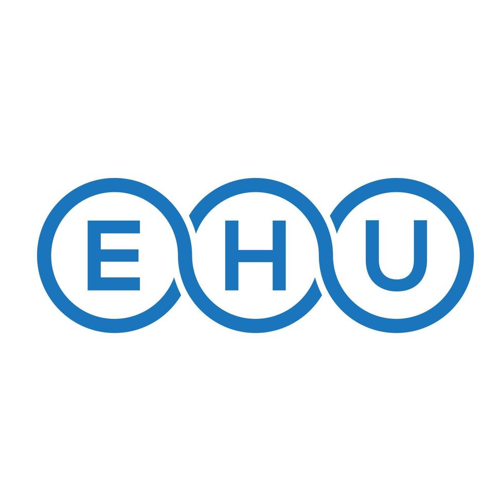 ehu-Brief-Logo-Design auf schwarzem Hintergrund. ehu kreative Initialen schreiben Logo-Konzept. ehu Briefgestaltung. vektor