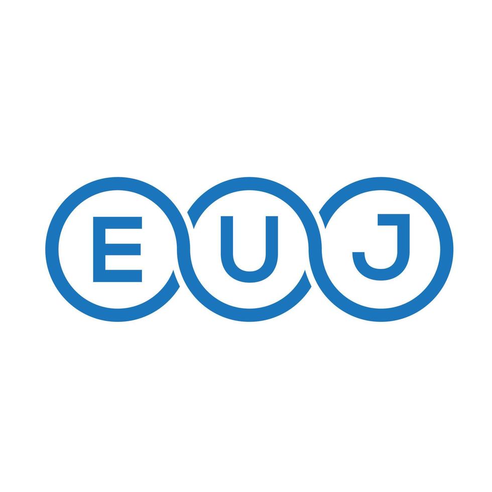 euj-Buchstaben-Logo-Design auf schwarzem Hintergrund. euj kreative Initialen schreiben Logo-Konzept. euj Briefgestaltung. vektor