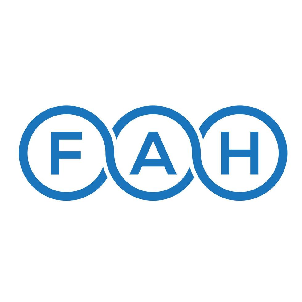 fah-Buchstaben-Logo-Design auf schwarzem Hintergrund. fah kreative Initialen schreiben Logo-Konzept. fah Briefgestaltung. vektor