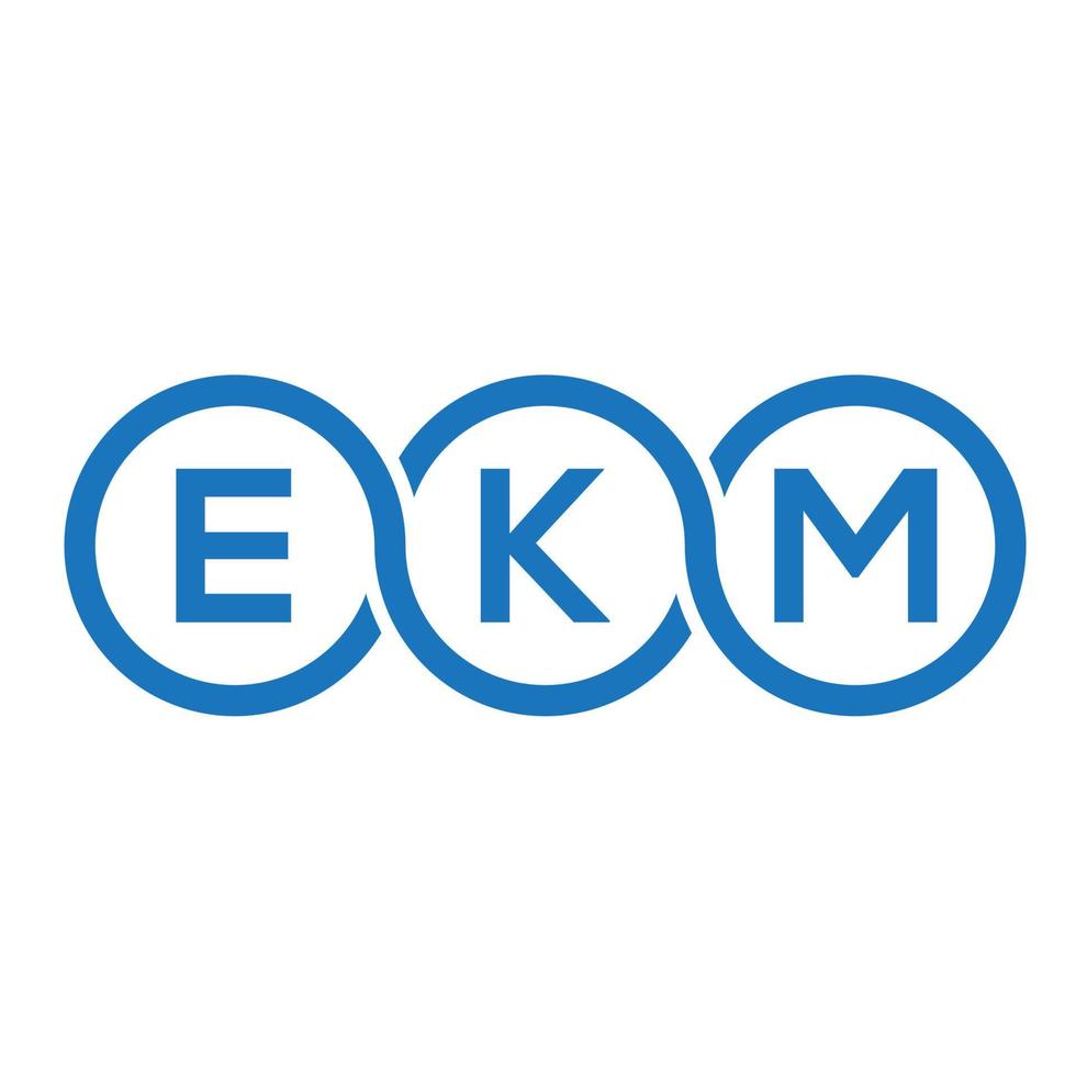 Ekm-Brief-Logo-Design auf schwarzem Hintergrund. ekm kreatives Initialen-Brief-Logo-Konzept. ekm Briefgestaltung. vektor