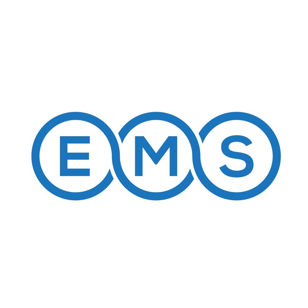 Ems-Brief-Logo-Design auf schwarzem Hintergrund. ems kreative Initialen schreiben Logo-Konzept. ems Briefgestaltung. vektor