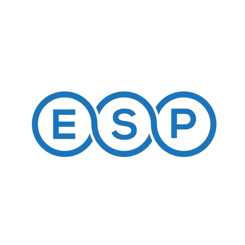 esp-Brief-Logo-Design auf schwarzem Hintergrund. esp kreative Initialen schreiben Logo-Konzept. insbesondere Briefgestaltung. vektor