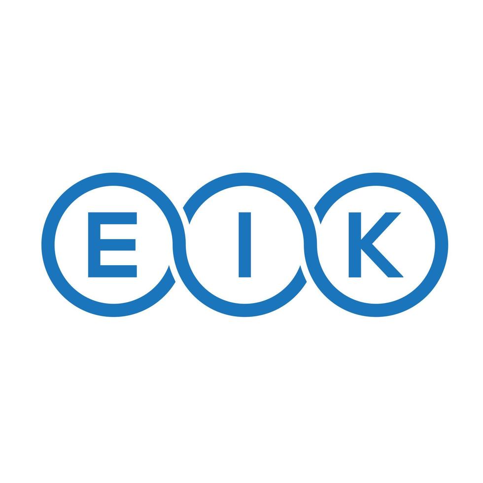 Eik-Buchstaben-Logo-Design auf schwarzem Hintergrund. eik kreative Initialen schreiben Logo-Konzept. eik Briefgestaltung. vektor