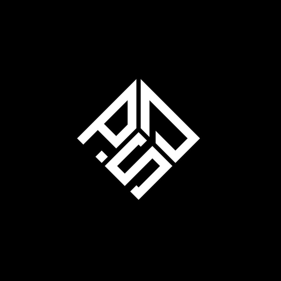 PSD-Brief-Logo-Design auf schwarzem Hintergrund. psd kreative Initialen schreiben Logo-Konzept. PSD-Briefgestaltung. vektor