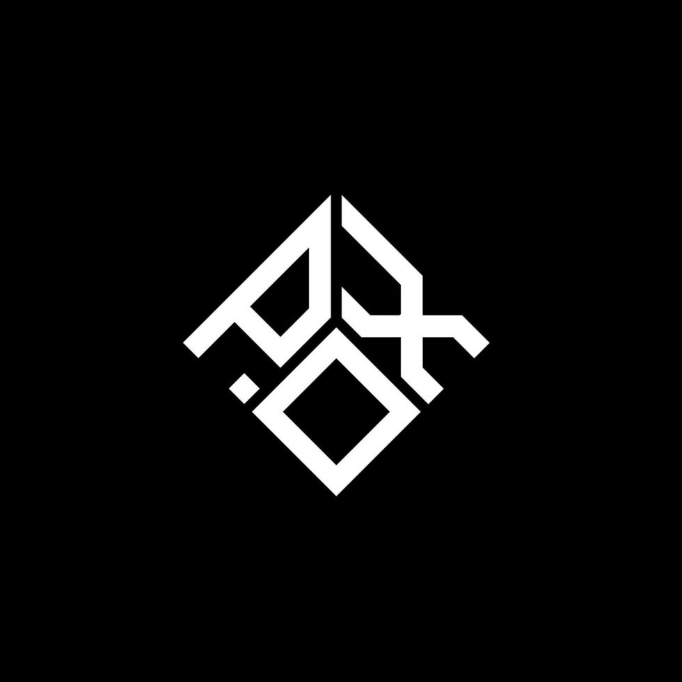 Pocken-Brief-Logo-Design auf schwarzem Hintergrund. Pocken kreative Initialen schreiben Logo-Konzept. Pockenbriefdesign. vektor