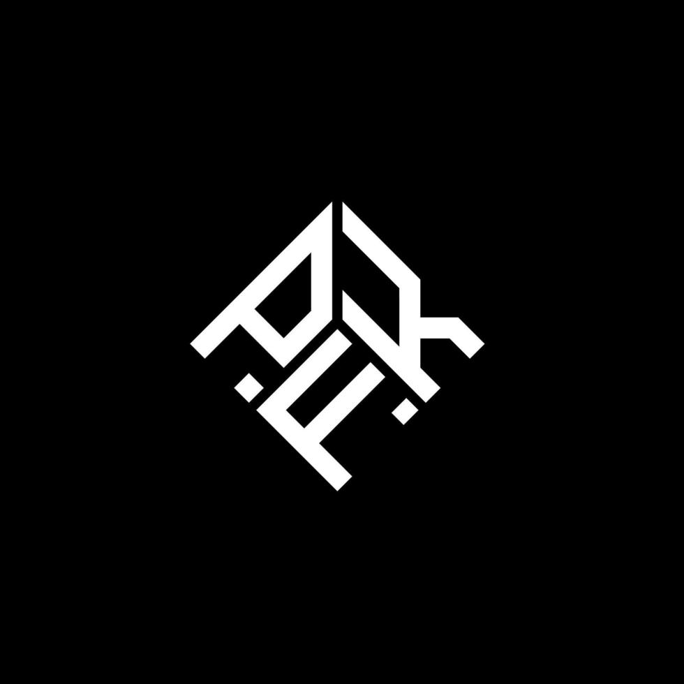 pfk-Buchstaben-Logo-Design auf schwarzem Hintergrund. pfk kreative Initialen schreiben Logo-Konzept. pfk Briefgestaltung. vektor