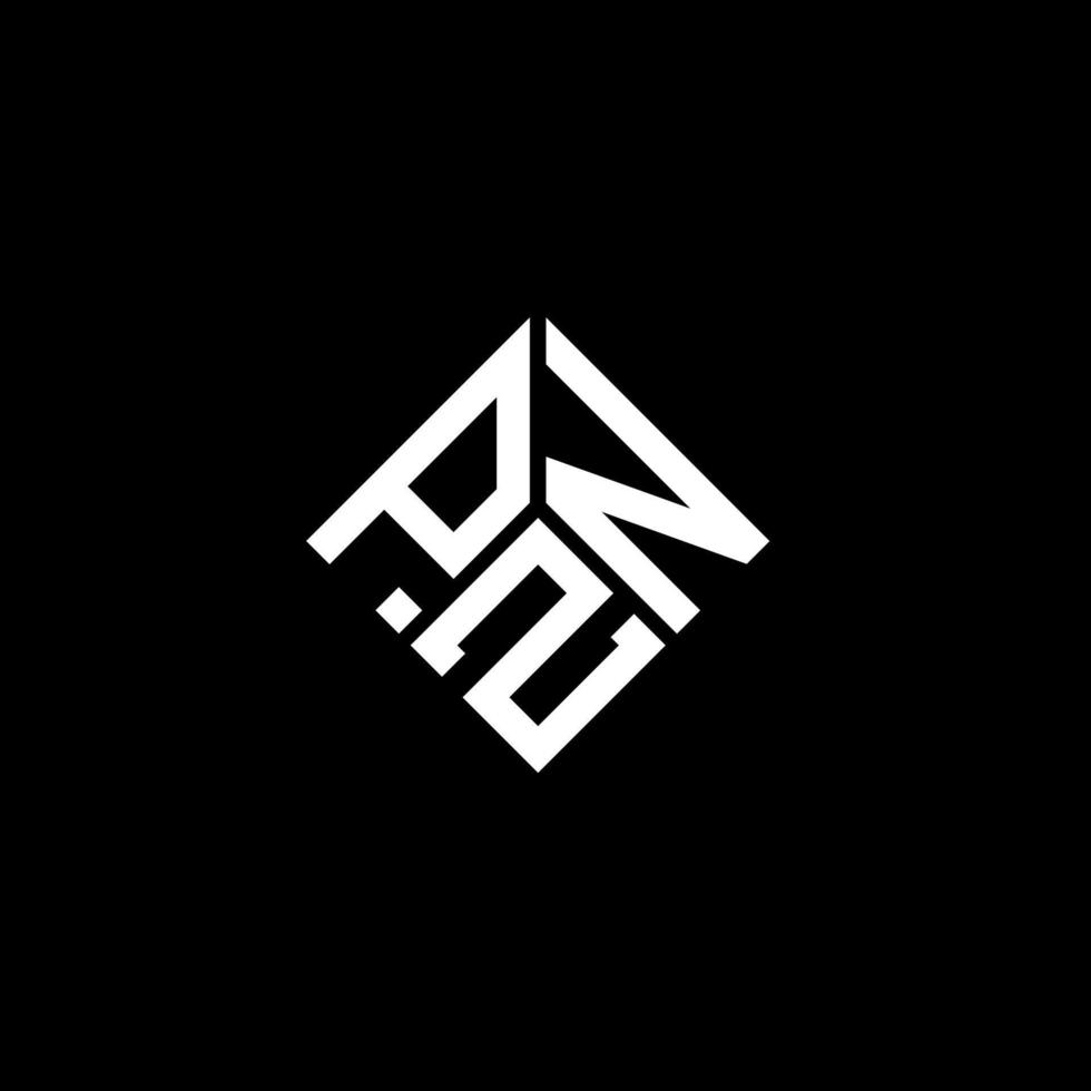 pzn-Buchstaben-Logo-Design auf schwarzem Hintergrund. pzn kreative Initialen schreiben Logo-Konzept. pzn Briefgestaltung. vektor