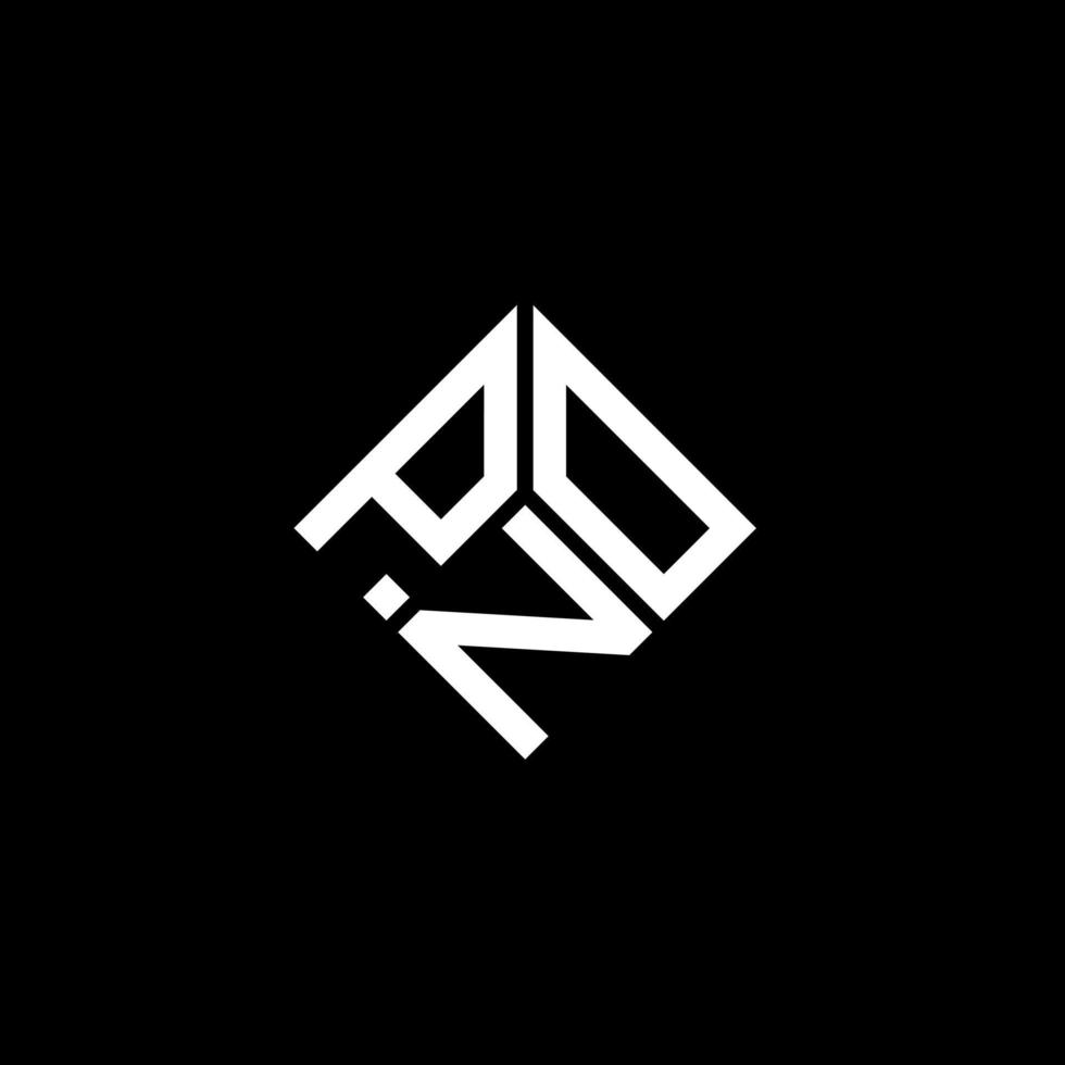 pno-Brief-Logo-Design auf schwarzem Hintergrund. pno kreative Initialen schreiben Logo-Konzept. pno Briefgestaltung. vektor