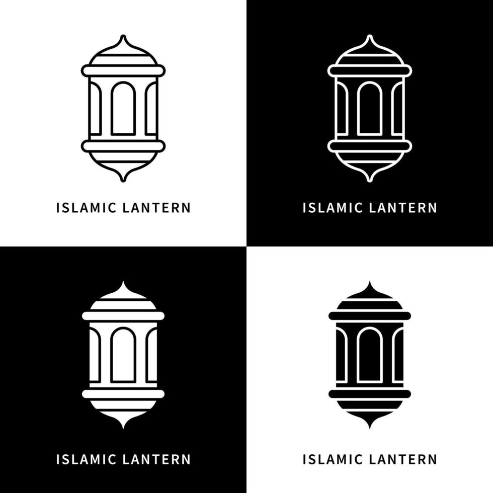 Laterne Ramadan islamische Ikone. Lichtdekoration Vektor Symbol Illustration