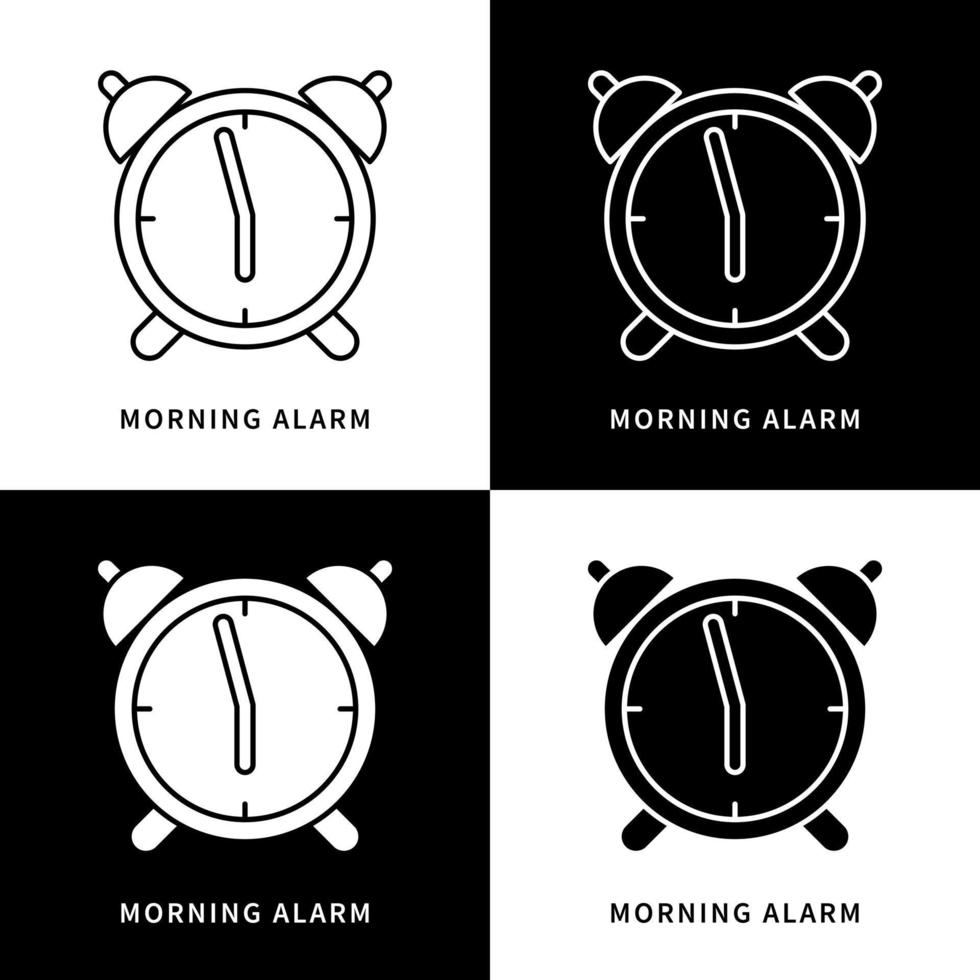 Morgenalarm-Symbol-Logo. Uhr-Glocke-Vektor-Symbol-Illustration. frühmorgendliches Bildungselement zum Aufwachen vektor