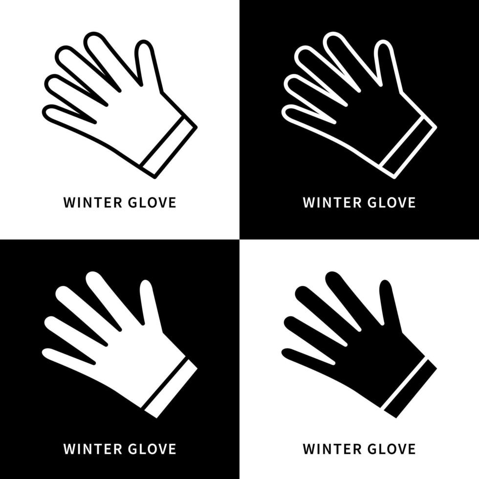 Winterhandschuhe Symbol Symbol Illustration. Handgesten-Logo. Fäustlinge Schnee-Design-Vektor-Icons gesetzt vektor