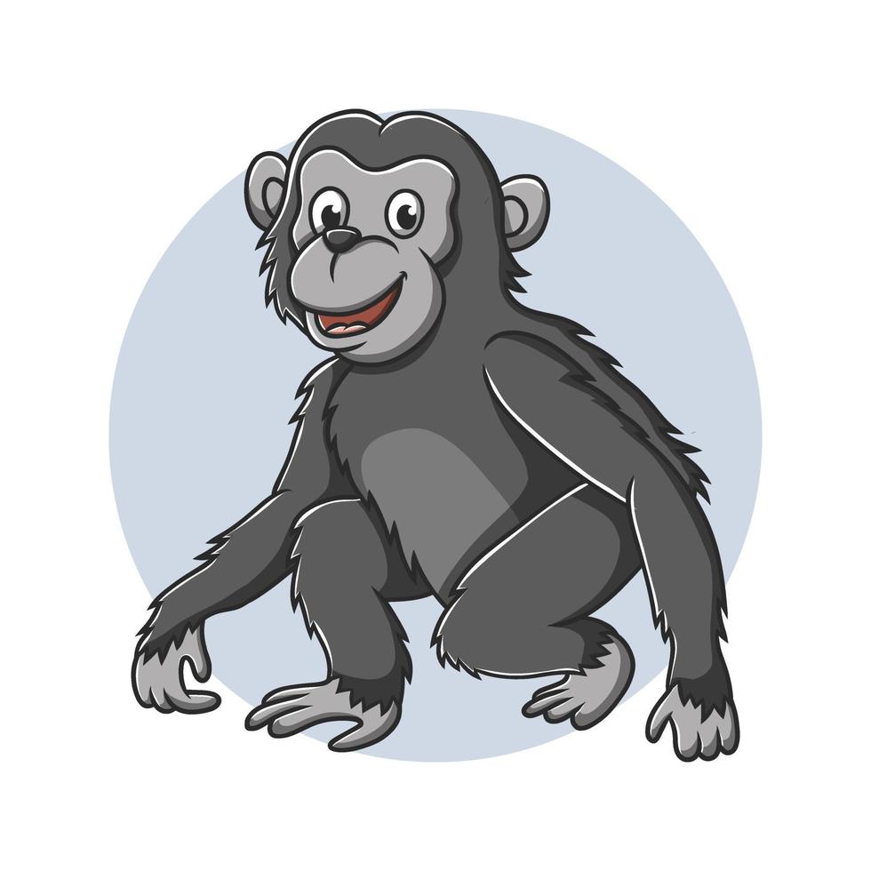 orangutang barn ritning ikonen tecknad. apa maskot vektorillustration vektor