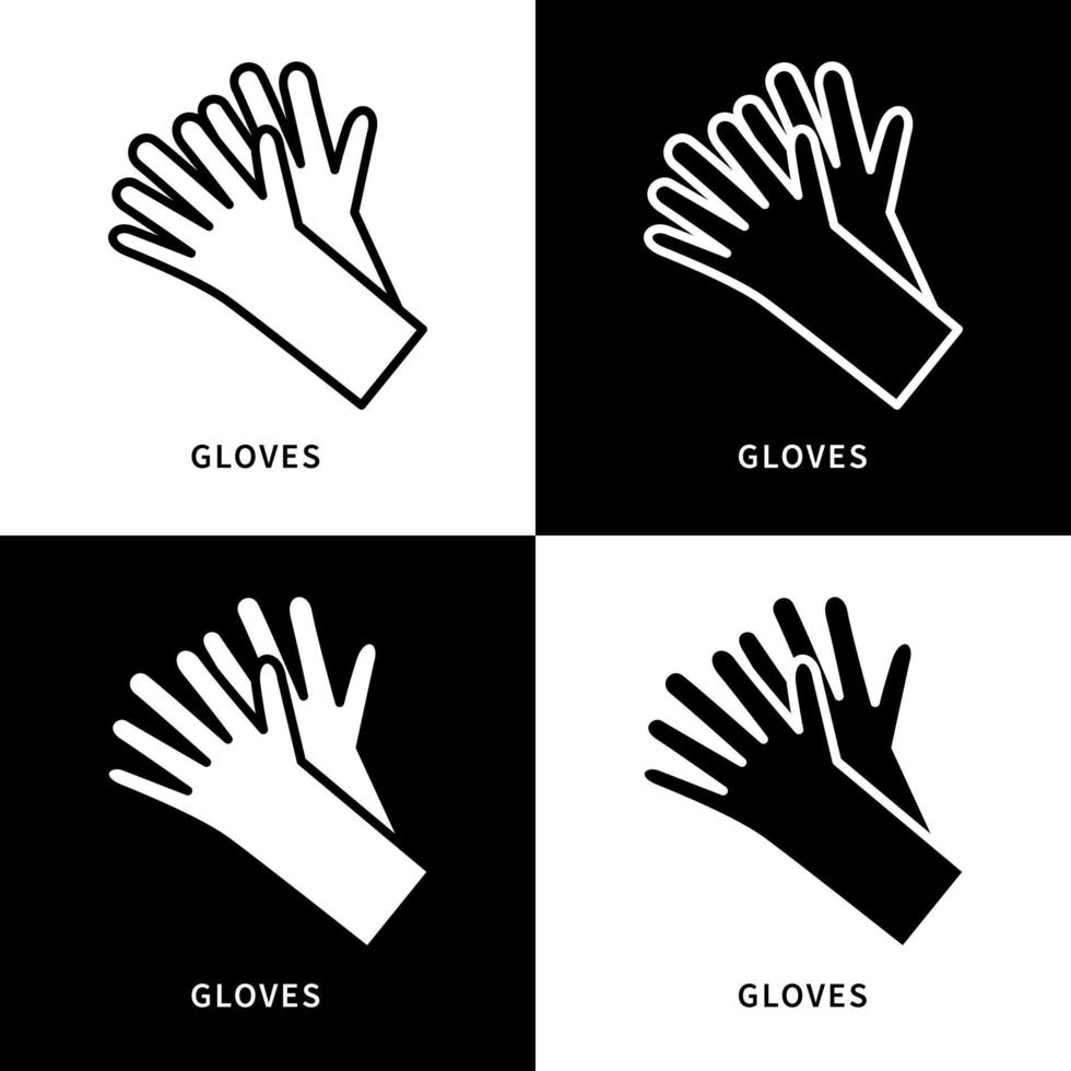 Handschuhe Fäustlinge Symbol Symbol Illustration. Handgesten-Logo. medizinische handschuhe handschutz design vektorsymbole gesetzt vektor