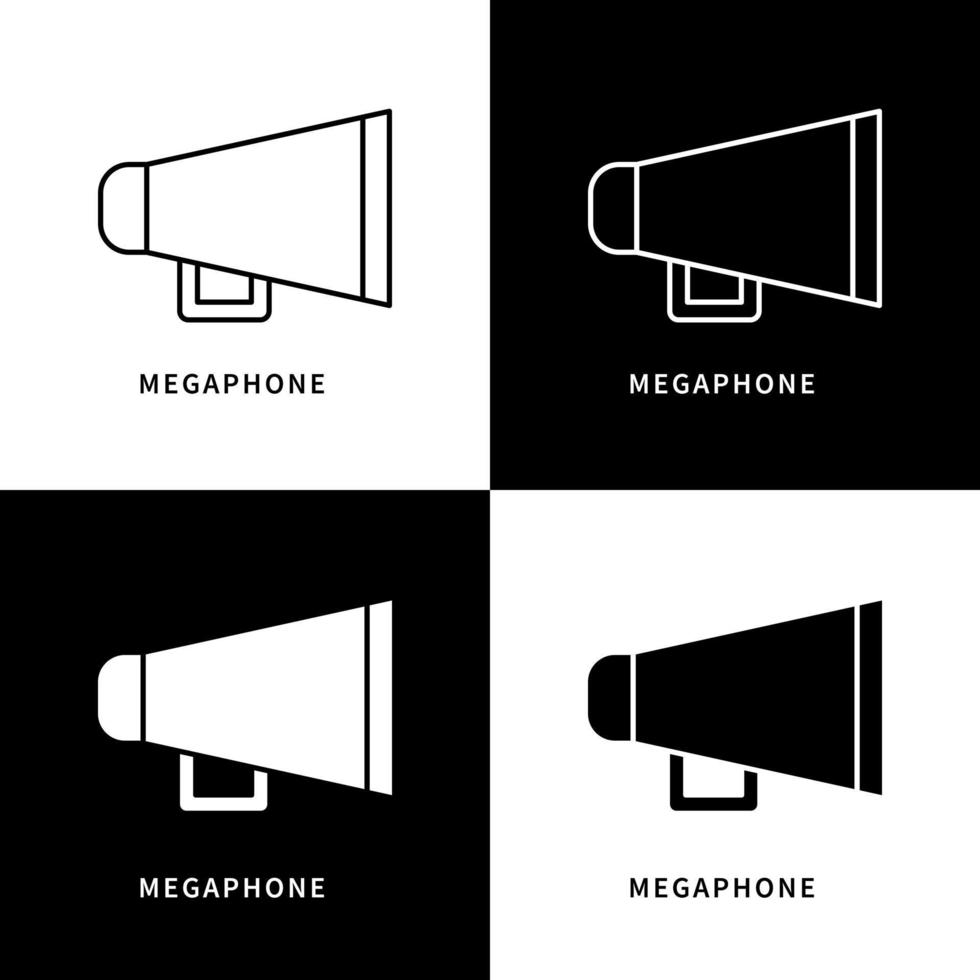 Symbol-Logo für Megaphon-Sprachwerkzeuge. Abbildung des Lautsprechervektorsymbols. Ansage-Audio-Symbol vektor