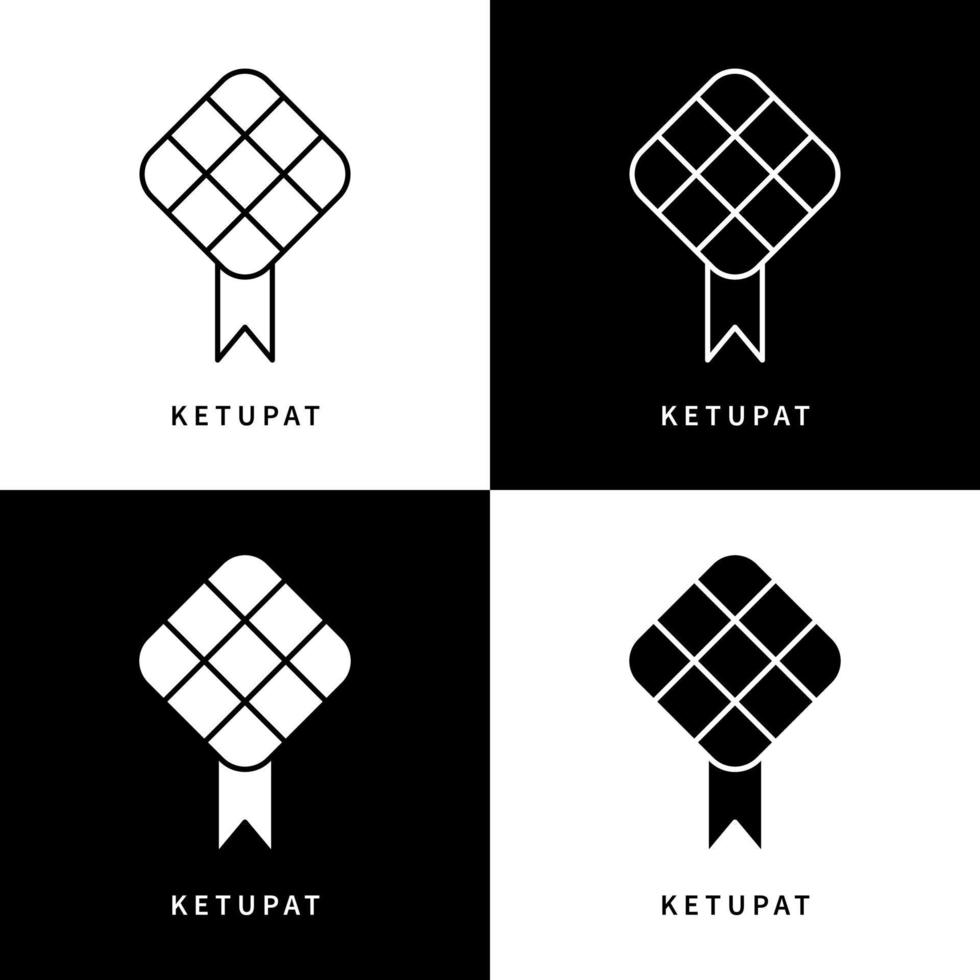 ketupat är ramadan islamisk ikon logotyp. eid mubarak firande vektor symbol illustration