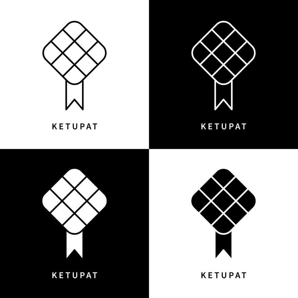 ketupat ist das islamische symbollogo des ramadan. eid mubarak feiervektorsymbolillustration vektor