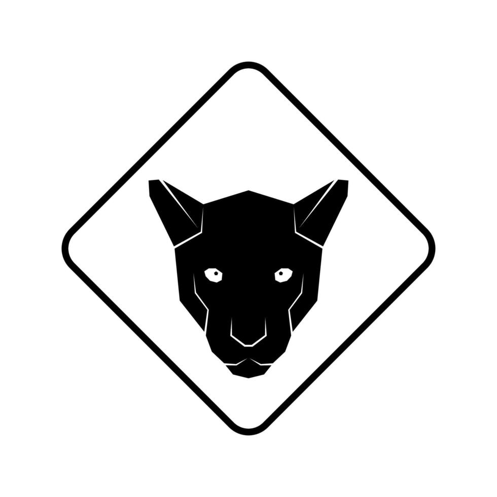 svart panterhuvud illustration för logotyp eller grafiskt designelement. vektor illustration