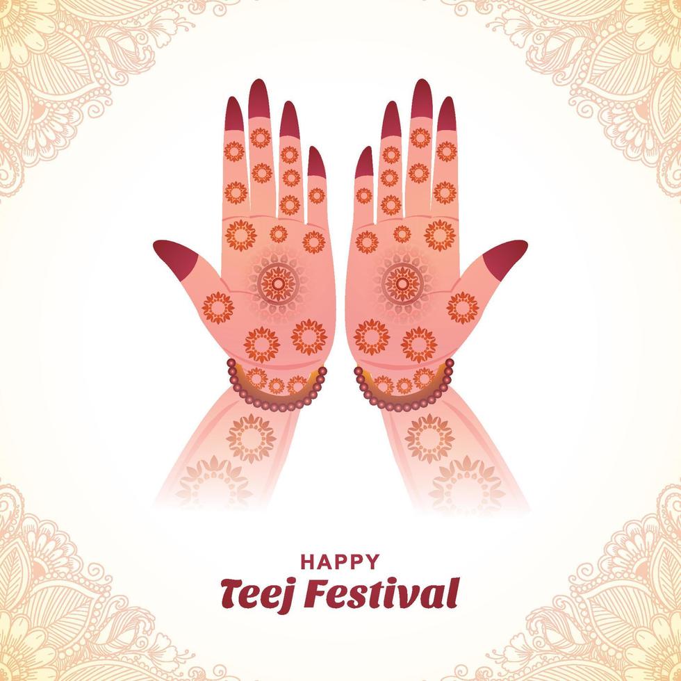 hariyali teej hinduiska festival gratulationskort bakgrund vektor