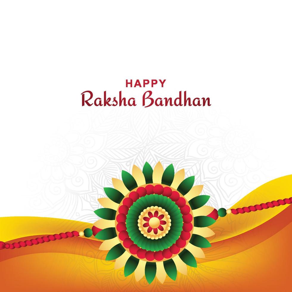 raksha bandhan festival grußkarte mit wellenhintergrund vektor