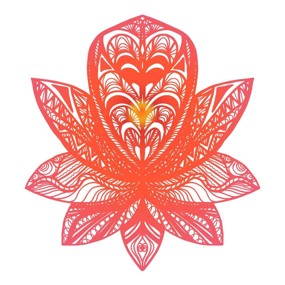 blomma lotus tatuering vektor