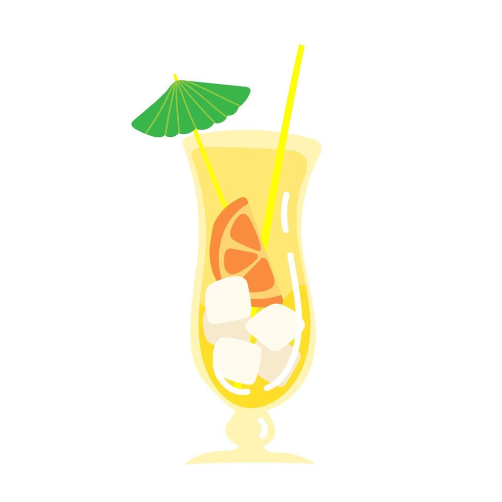 Cocktail-Symbol. Cocktailglas mit Getränkesymbol. sommergetränk mit regenschirm vektor