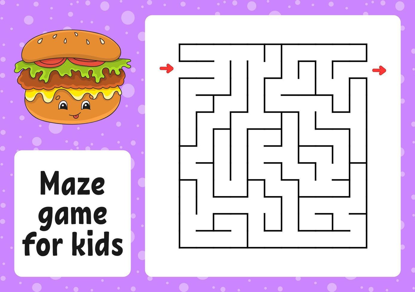 Labyrinthspiel für Kinder. lustiges labyrinth. Arbeitsblatt für Aktivitäten. Puzzle für Kinder. Cartoon-Stil. logisches Rätsel. Farbvektorillustration. vektor