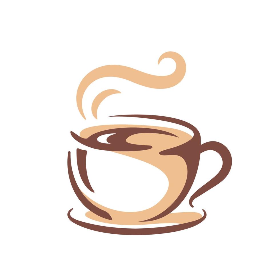 enkel kaffekoppsvektor för varma dryckesmenyn i kaféet vektor