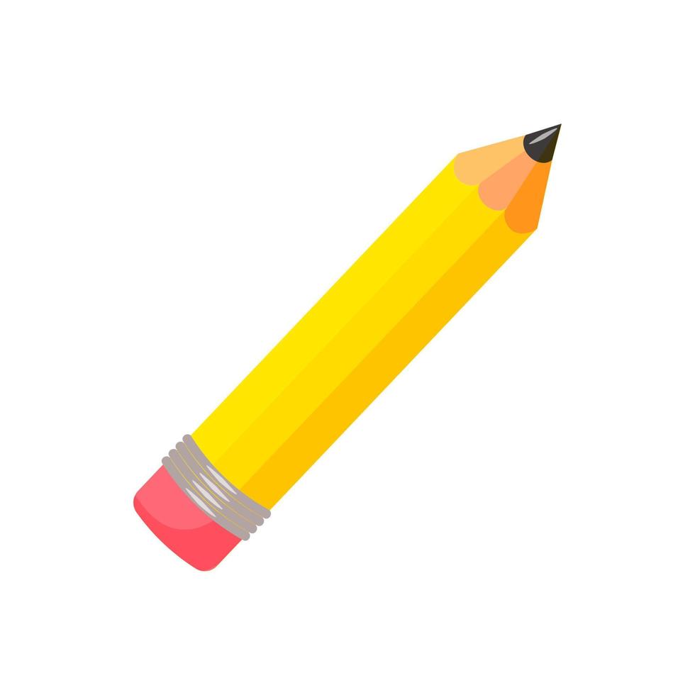 gelbes Stiftsymbol. schulausrüstung schreibwaren vektorillustration. vektor