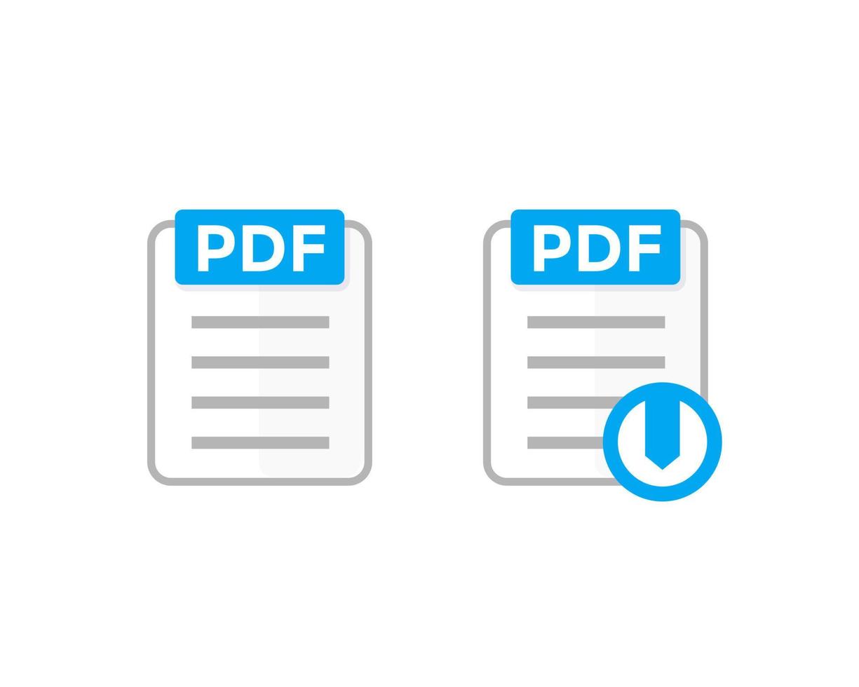 PDF-Dokumentsymbol, PDF-Datei-Vektor-Piktogramm herunterladen vektor