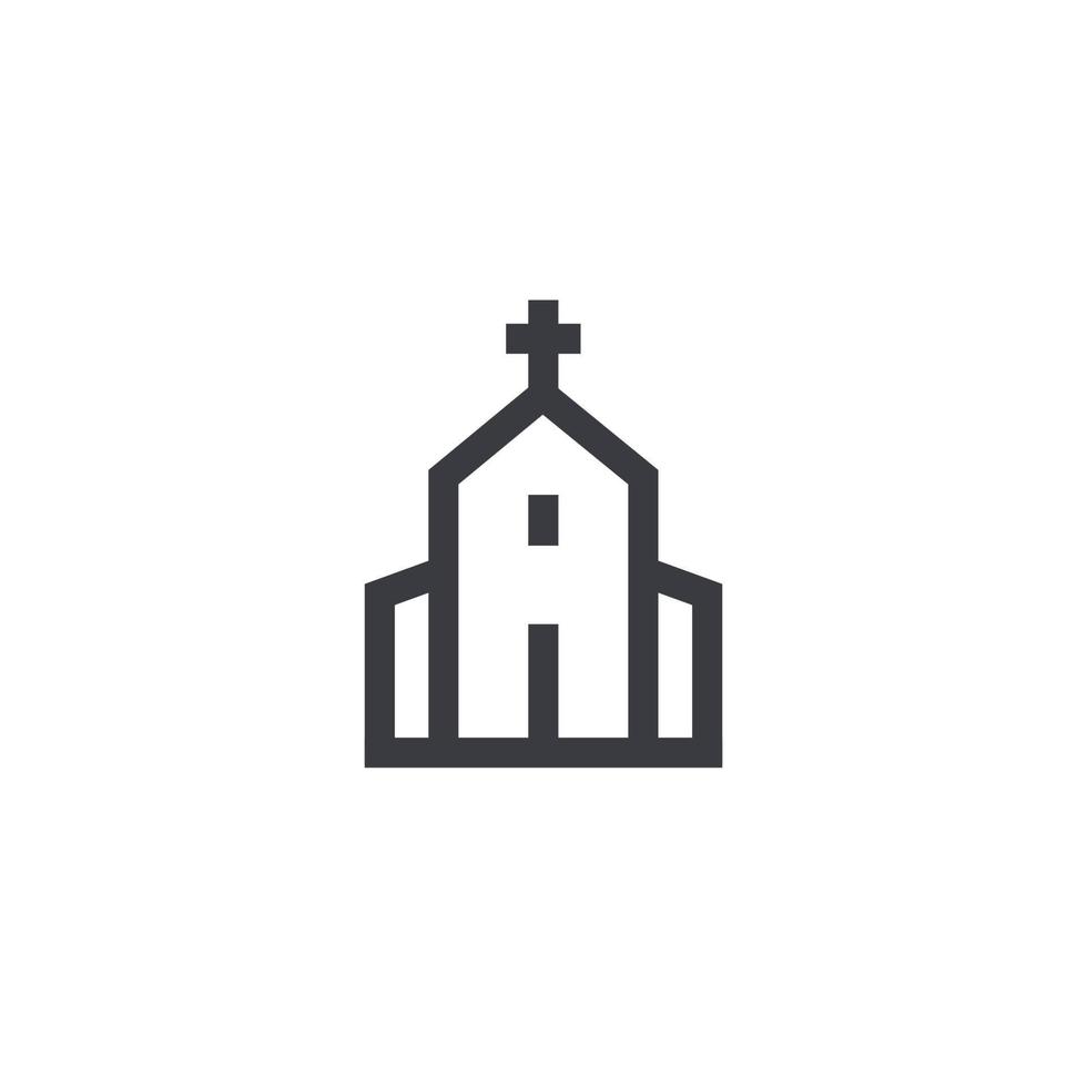 Kirchensymbol, linear auf weiß vektor
