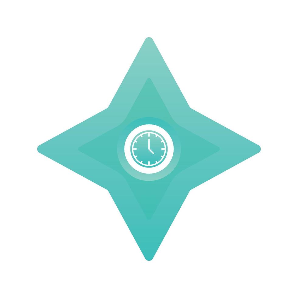 Uhr-Shuriken-Logo-Gradienten-Design-Vorlagen-Icon-Element vektor